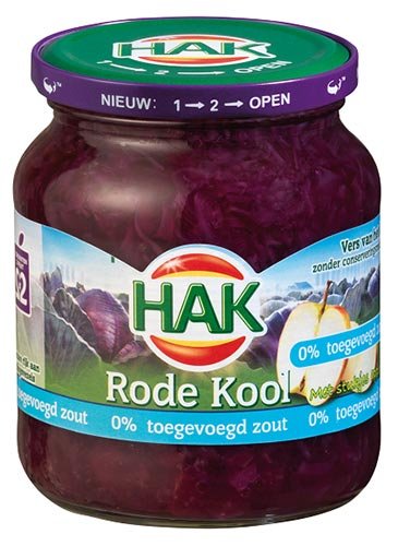 HAK Rode kool met stukjes appel, zonder toegevoegd zout HAK Rode kool met stukjes appel, zonder toegevoegd zout