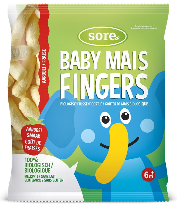 Junior Baby mais fingers aardbei Junior Baby mais fingers aardbei